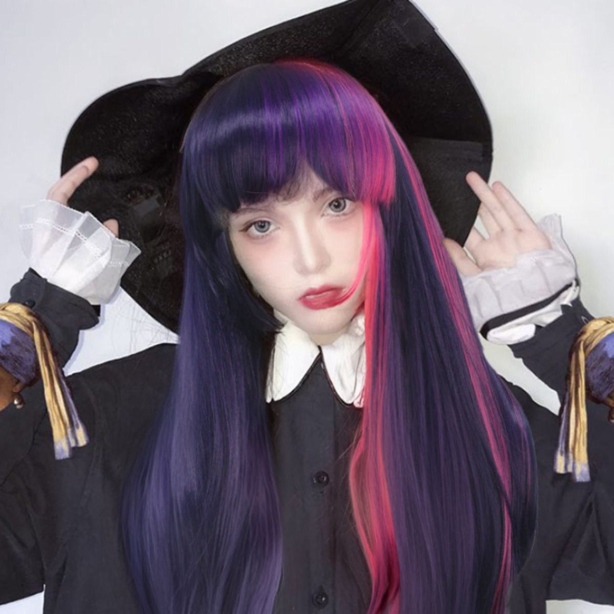 Science Bob - Wig Sintetis Rambut Lurus Panjang Poni