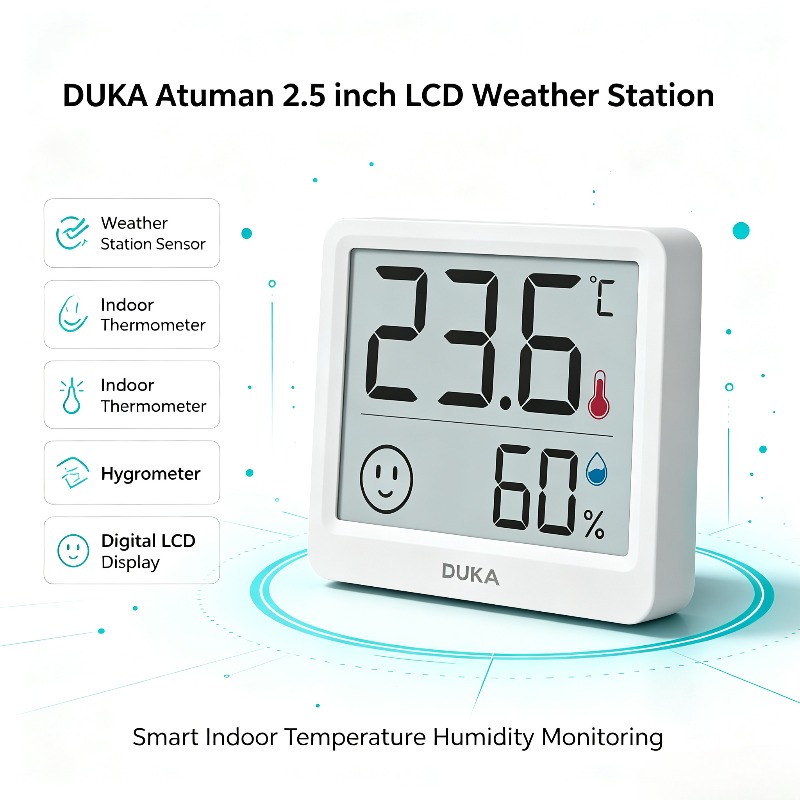 DUKA Atuman 2.5 inci LCD Elekt - Weather Station Indoor ulasan dan harga